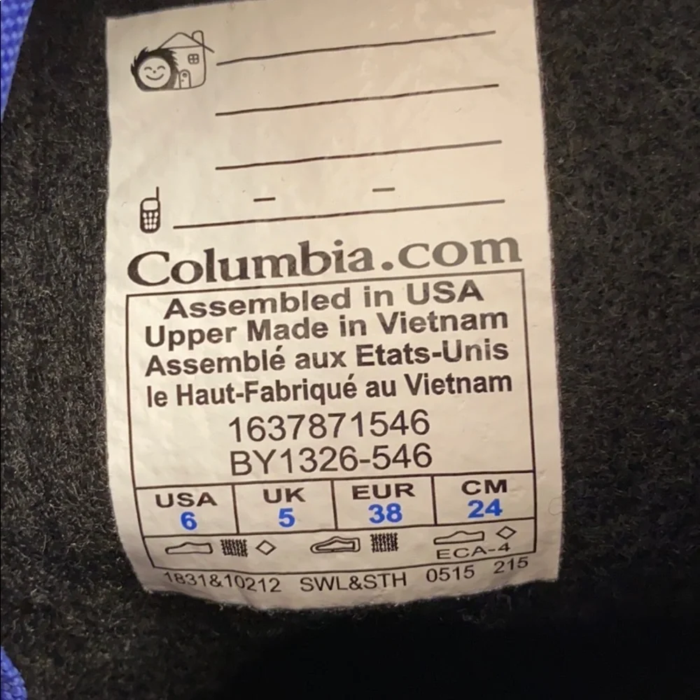 Columbia Powderbug waterproof snow boots blue 6 - Picture 5 of 10